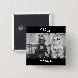 Een paar carnavalmaskers in Venetië Vierkante Button 5,1 Cm