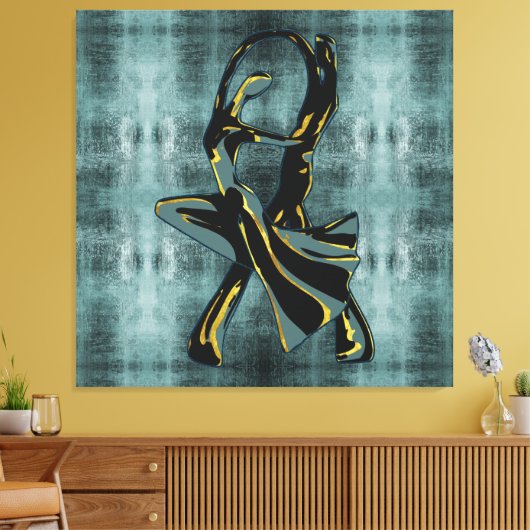 Een paar dansen in de nacht canvas afdruk (Insitu (Woonkamer))