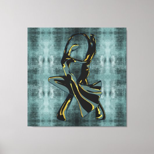 Een paar dansen in de nacht canvas afdruk (Voorkant)