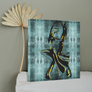 Een paar dansen in de nacht canvas afdruk