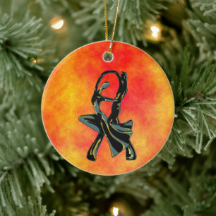 Een paar dansen in de nacht keramisch ornament