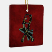 Een paar dansen in de nacht keramisch ornament (Rechts)