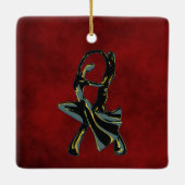 Een paar dansen in de nacht keramisch ornament (Achterkant)