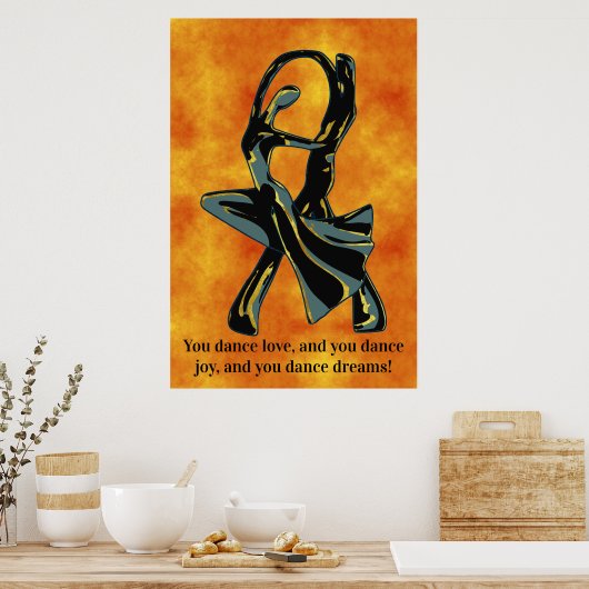 Een paar dansen in de nacht poster (Keuken)