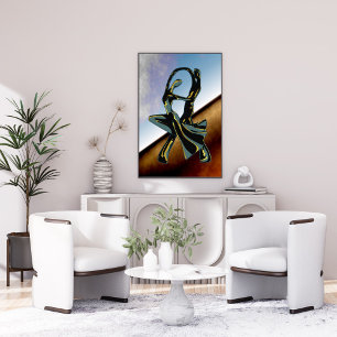 Een paar dansen in het nachtelijke poster