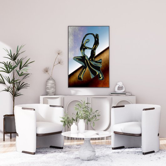 Een paar dansen in het nachtelijke poster