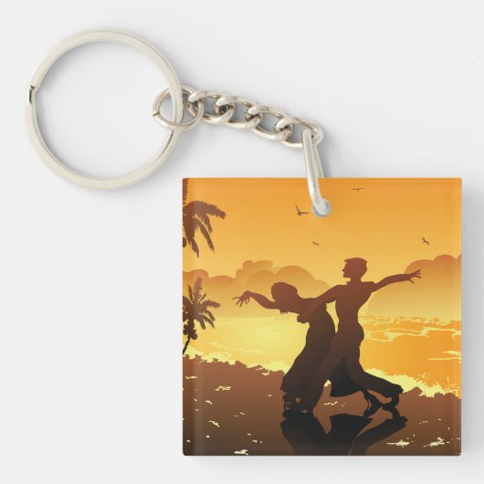 Een paar dansen op de strand Sleutelhanger (Voorkant)