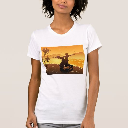 Een paar dansen op de strandwonden t-shirt (Voorkant)