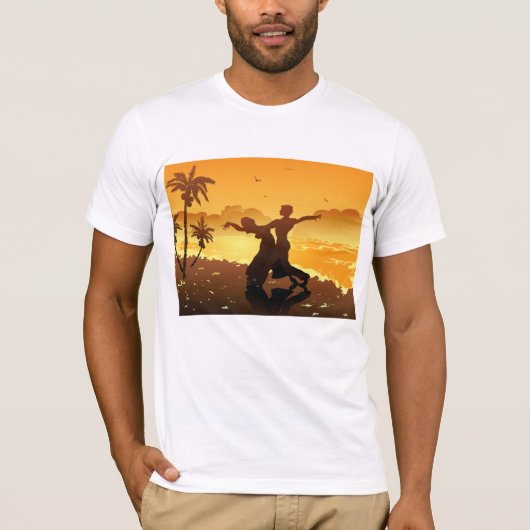 Een paar dansen op het Mannen T-shirt van het stra (Voorkant)