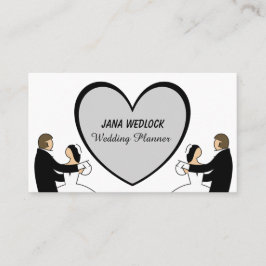 Een paar dansende grote hart-trouwerplanner visitekaartje