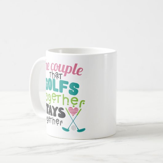 Een paar dat Golf samen Coffee Mok Sportspeler (Voorkant links)