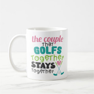 Een paar dat Golf samen Coffee Mok Sportspeler