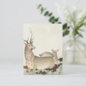 Een paar deers schilderen door Ohara Koson Briefkaart (Staand voorkant)
