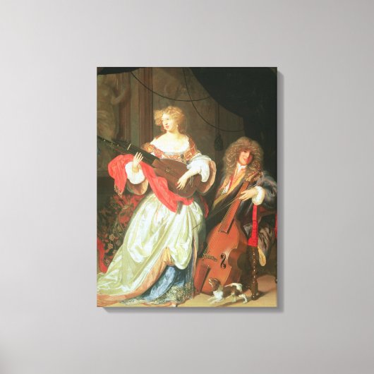 Een paar die muziek maken canvas afdruk (Voorkant)