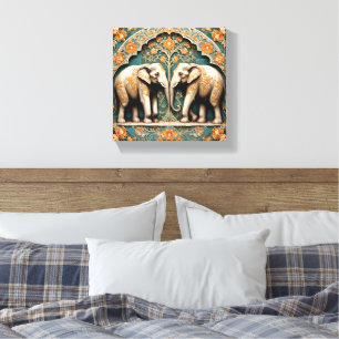 Een paar dikhuidigen canvas afdruk