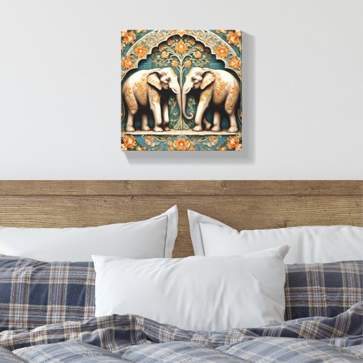 Een paar dikhuidigen canvas afdruk (Insitu (Slaapkamer))