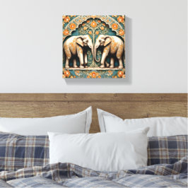 Een paar dikhuidigen canvas afdruk