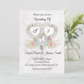 Een paar dove bruiloft kaart (Staand voorkant)