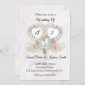 Een paar dove bruiloft kaart (Voorkant / Achterkant)