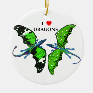 Een paar dragons keramisch ornament