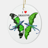 Een paar dragons keramisch ornament (Links)