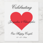 Een paar eenvoudige persoonlijke rode hartslag vie wijn etiket (Enkel label)