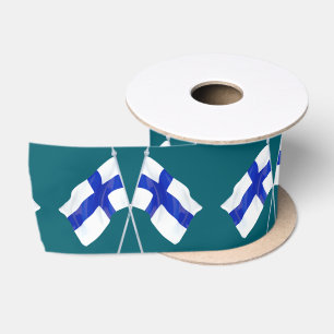 Een paar Finse vlaggen Satijnen Lint