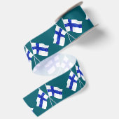 Een paar Finse vlaggen Satijnen Lint (Achterkant)
