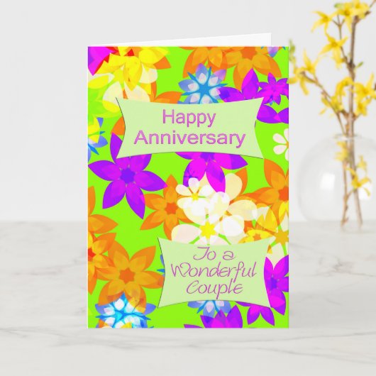 Een paar flitsende bloemen gedenkdag kaart (Gele Bloem)