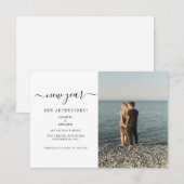 Een paar foto-nieuwjaars avonturen slaan de datum save the date (Voorkant / Achterkant)