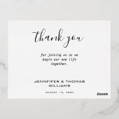 Een paar foto van het huwelijk met een elegante li folie feestdagen briefkaart (Achterkant)