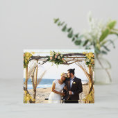 Een paar foto van het huwelijk met een elegante li folie feestdagen briefkaart (Staand Voorkant)