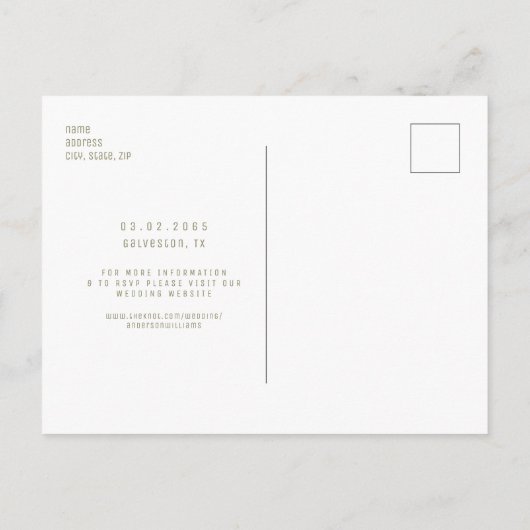 Een paar foto's bruiloft opslaan Website datum Aankondigingskaart (Achterkant)