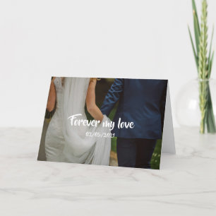Een paar foto's en liefdesverhaal bedankkaart
