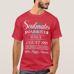Een paar gehuwd sinds augustus 1995, 27e bruiloft  t-shirt