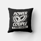 Een paar gehuwde 11 jaar - 11e bruiloft Jubileum Kussen (Achterkant)