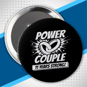 Een paar gehuwde 11 jaar - 11e bruiloft Jubileum Ronde Button 4,0 Cm