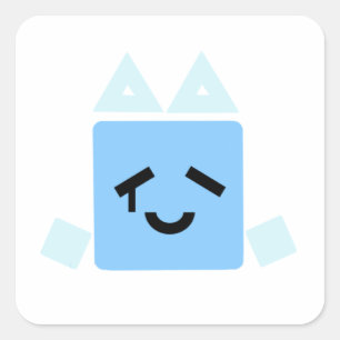 Een paar gelukkige van één kubus cyaan krabsticker vierkante sticker