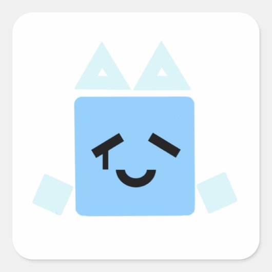 Een paar gelukkige van één kubus cyaan krabsticker vierkante sticker (Voorkant)