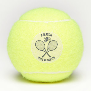 Een Paar Gemaakt in de Hemel Preppy Tennis Bruilof Tennisballen