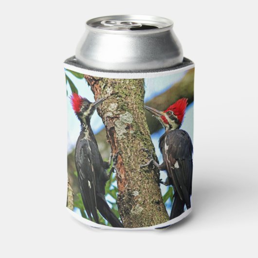 Een paar gepileerde spechten blikjeskoeler (Blikje Achterkant)