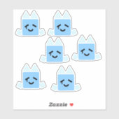 Een paar Happy cube cyaan jsab sticker (Vel)