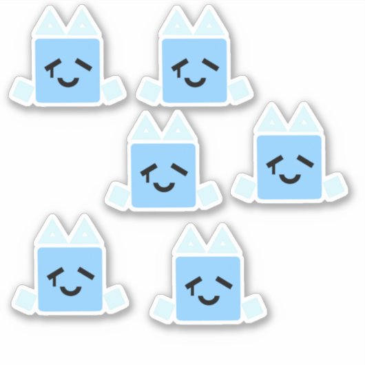 Een paar Happy cube cyaan jsab sticker (Voorkant)