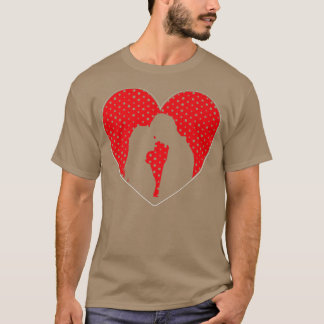 Een paar Happy Valentijnsdag hartvorm liefhebbend T-shirt