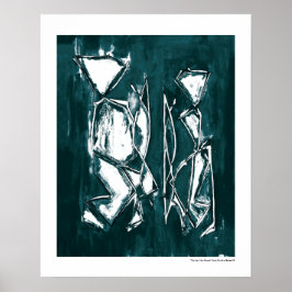 Een paar hedendaagse Abstracte Art MC Belkadi 16x2 Poster