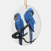 Een paar helderblauwe Hyacinth Macaws Keramisch Ornament (Rechts)
