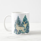 Een paar herten in het winterbos koffiemok (Links)