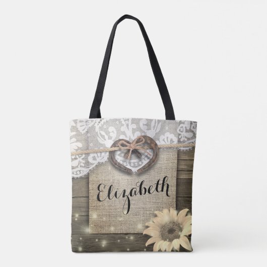 Een paar Hoefijzer Heart Wedding Moeder van de Bri Tote Bag (Achterkant)