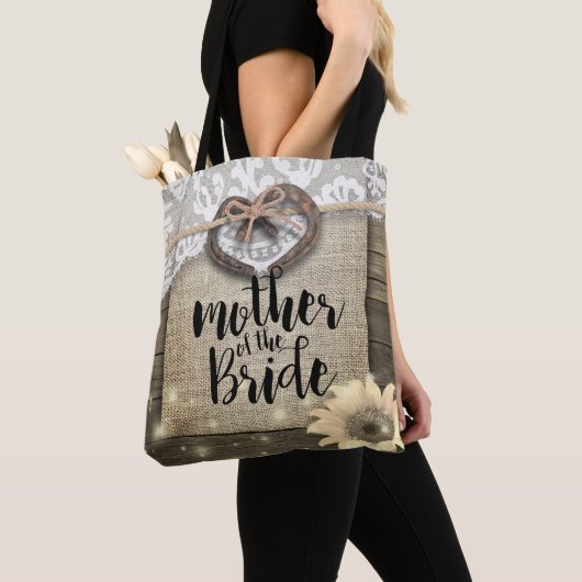 Een paar Hoefijzer Heart Wedding Moeder van de Bri Tote Bag (Dichtbij)