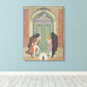 Een paar in Candlelight, illustratie uit 'Les Li' Canvas Afdruk (Insitu (Houten vloer))